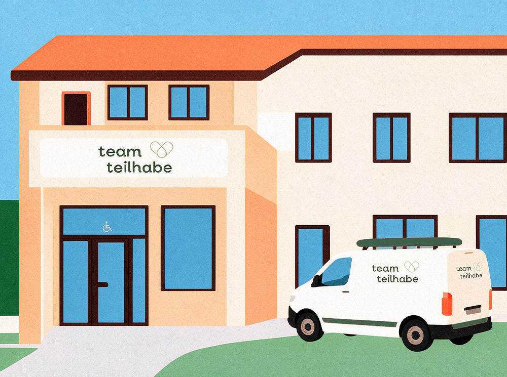 Standort von Team Teilhabe mit barrierefreiem Fahrzeug.